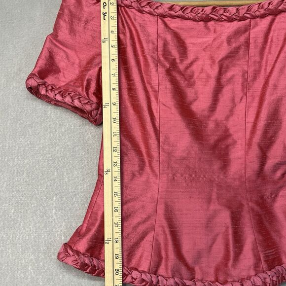 100% Raw Silk Barbie Core‎ VTG Watters & Watters 2-piece 80's pink formal dress - Picture 12 of 14